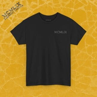 Personalizable breast print Roman Numerals Year of Birth T-shirt. Get your year of birth on your t-shirt.
